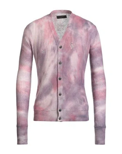 Amiri Man Cardigan Mauve Size M Cashmere In Pink