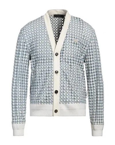 Amiri Man Cardigan Pastel Blue Size L Ovine Leather