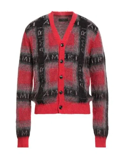 Amiri Man Cardigan Red Size L Mohair Wool, Baby Alpaca Wool, Polyamide, Viscose In Multi