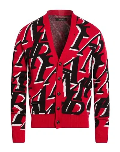 Amiri Man Cardigan Red Size L Wool