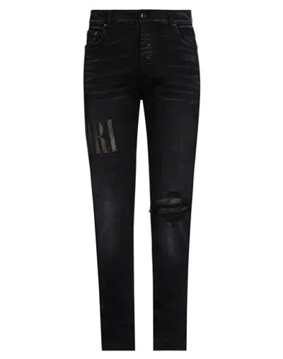 Amiri Man Jeans Black Size 34 Cotton, Elastomultiester, Elastane, Cow Leather