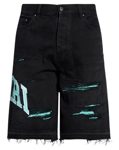 Amiri Man Denim Shorts Black Size 36 Cotton