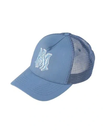 Amiri Man Hat Azure Size Onesize Cotton, Polyester In Blue