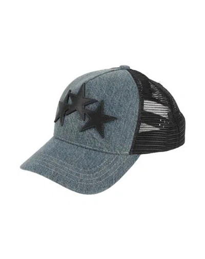 Amiri Man Hat Blue Size Onesize Cotton, Lyocell, Polyester, Cow Leather