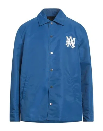 Amiri Man Jacket Azure Size L Polyamide In Blue