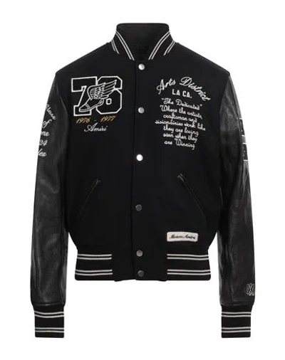 Amiri Man Jacket Black Size Xl Wool, Nylon, Cow Leather