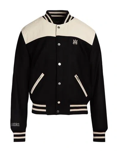 Amiri Man Jacket Black Size M Wool, Polyamide, Leather