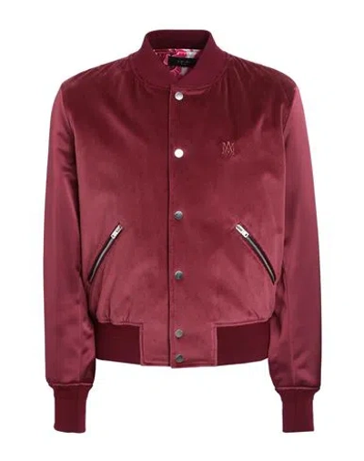 Amiri Man Jacket Garnet Size 38 Cotton, Polyester In Red