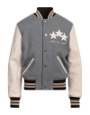 Amiri Stars Varsity Bomber Jacket In Grey