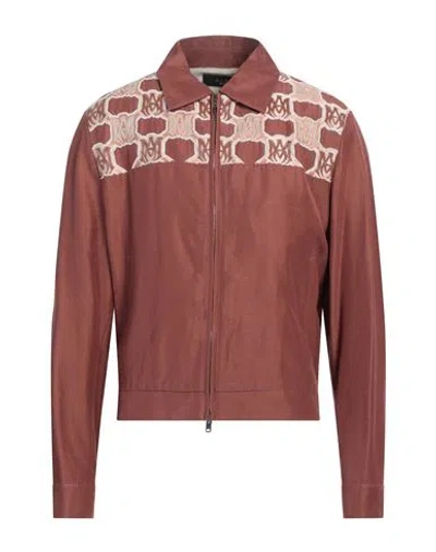 Amiri Man Jacket Rust Size 42 Viscose, Acrylic In Red