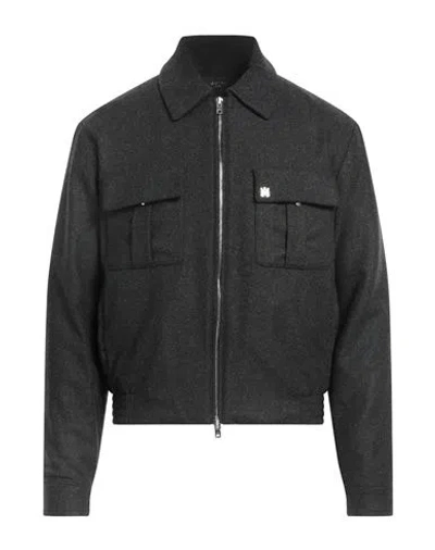 Amiri Man Jacket Charcoal Size 38 Wool, Nylon, Lyocell In Grey