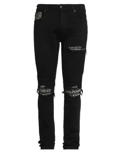 Amiri Man Jeans Black Size 34w-34l Cotton, Elastomultiester, Elastane, Viscose