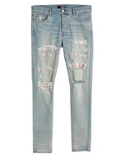 Amiri Man Jeans Blue Size 34 Cotton, Elastomultiester, Elastane