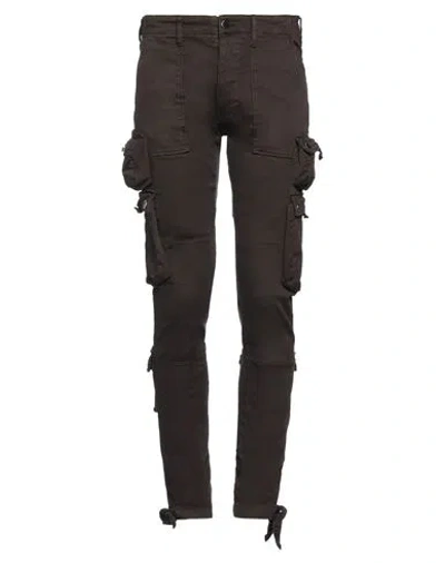 Amiri Man Pants Dark Brown Size 28 Cotton, Elastomultiester, Elastane