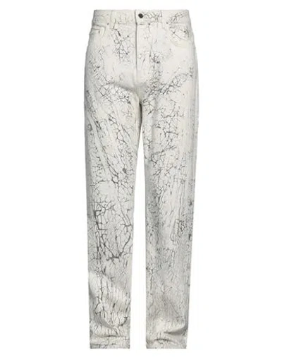 Amiri Man Pants Ivory Size 34 Cotton In White