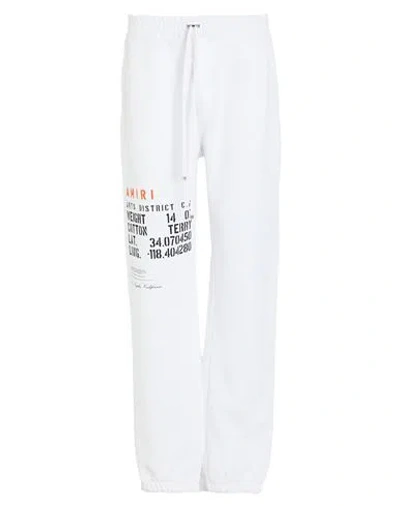 Amiri Man Pants White Size Xl Cotton, Viscose