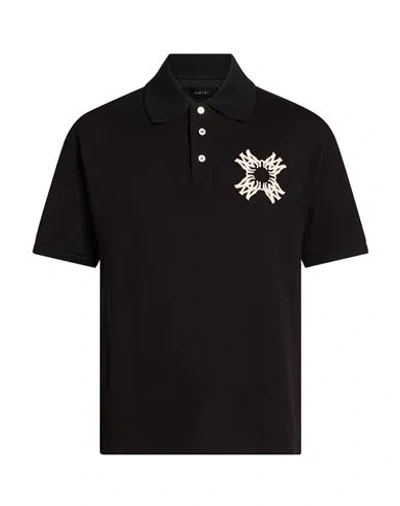 Amiri Man Polo Shirt Black Size L Cotton