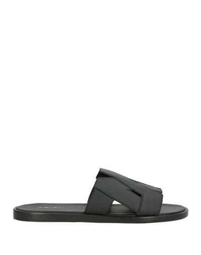 AMIRI AMIRI MAN SANDALS BLACK SIZE 8 LEATHER