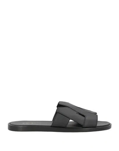 AMIRI AMIRI MAN SANDALS BLACK SIZE 9 LEATHER