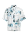Amiri Man Shirt Azure Size M Silk In Blue