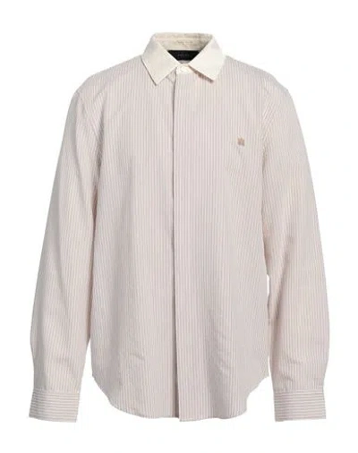 Amiri Man Shirt Beige Size 46 Silk, Metallic Polyester, Cotton