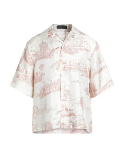 Amiri Man Shirt Beige Size L Silk In Neutral