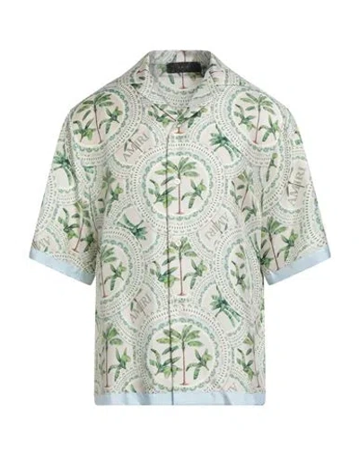 Amiri Man Shirt Beige Size L Silk In Multi