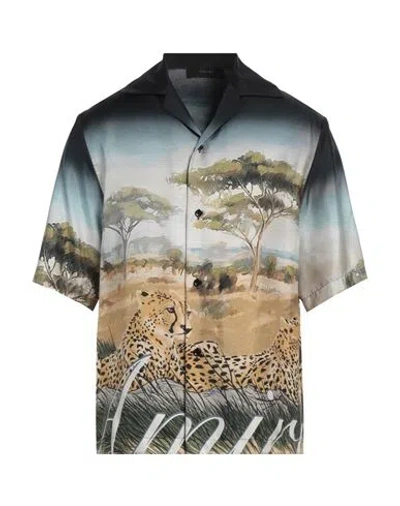 Amiri Man Shirt Black Size L Silk