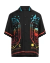 Amiri Man Shirt Black Size L Silk In Black