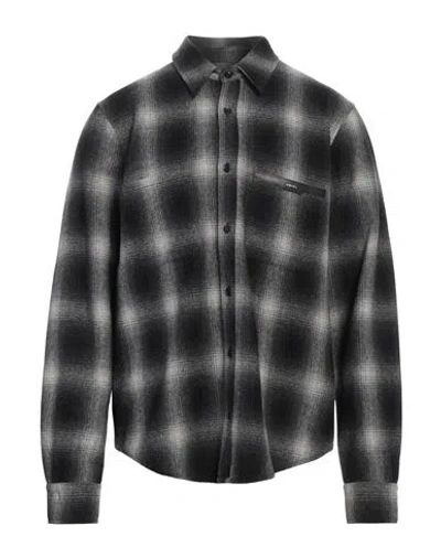 Amiri Man Shirt Black Size L Wool, Nylon, Cow Leather