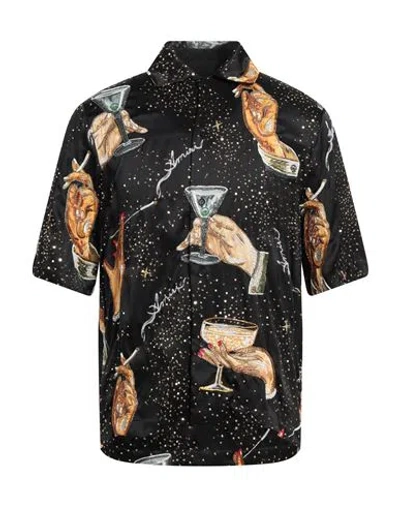 Amiri Man Shirt Black Size M Silk
