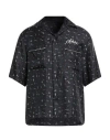 Amiri Man Shirt Black Size M Silk In Black