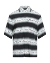 Amiri Man Shirt Black Size M Viscose In Gray