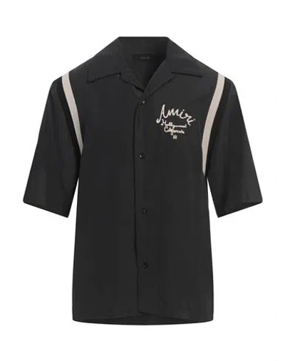 Amiri Man Shirt Black Size M Viscose, Polyester, Cotton, Polyamide, Elastane