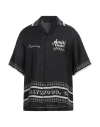 Amiri Man Shirt Black Size Xl Silk In Black