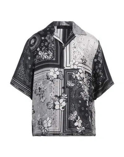 Amiri Man Shirt Black Size Xxl Silk