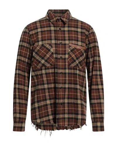 Amiri Man Shirt Brown Size Xl Cotton