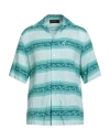Amiri Man Shirt Deep Teal Size L Viscose In Green