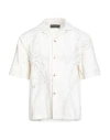 Amiri Man Shirt Ivory Size L Cotton In White