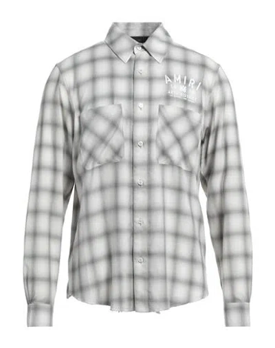 Amiri Man Shirt Light Grey Size M Polyester, Cotton, Rayon