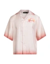 Amiri Man Shirt Light Pink Size L Silk In Pink