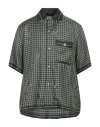 Amiri Men's Diagonal Logo Silk Camp Shirt In Green