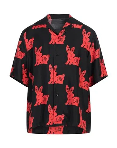 Amiri Man Shirt Red Size L Silk In Red
