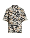 Amiri Man Shirt Sand Size L Cotton In Multi