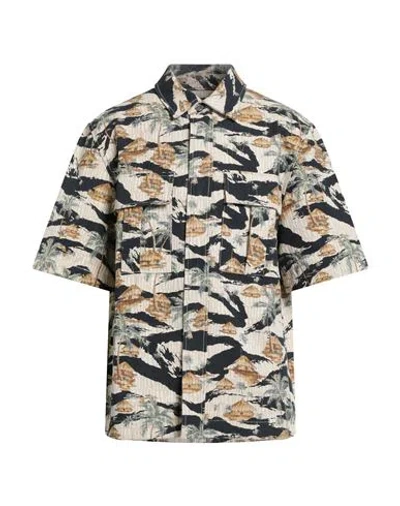 Amiri Man Shirt Sand Size L Cotton In Multi