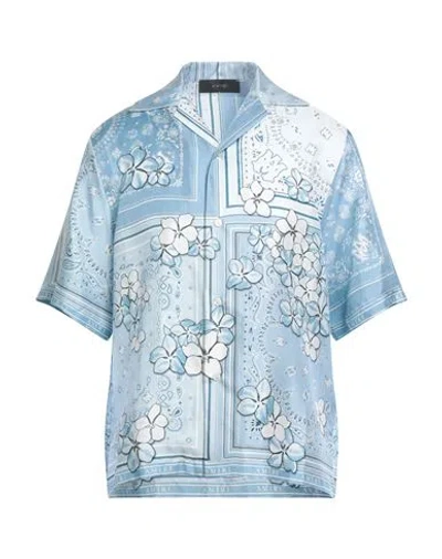 AMIRI AMIRI MAN SHIRT SKY BLUE SIZE M SILK