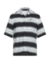 Amiri Man Shirt Black Size M Viscose In Gray