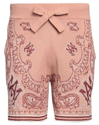 Amiri Man Shorts & Bermuda Shorts Antique Rose Size L Cotton, Viscose, Polyamide In Pink