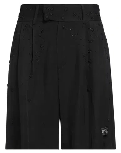 Amiri Man Shorts & Bermuda Shorts Black Size 36 Viscose, Glass, Acrylic, Polyester