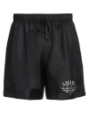 Amiri Logo-print Silk Shorts In Black